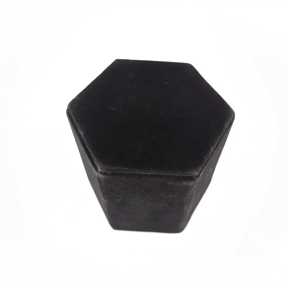 Black Velvet Hexagon Jewelry Display Ring Earrings Pendant Necklace Riser - GUC